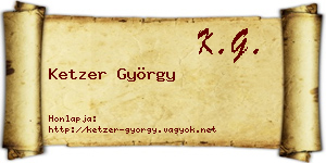 Ketzer György névjegykártya